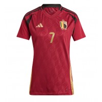 Camisa de Futebol Bélgica Kevin De Bruyne #7 Equipamento Principal Mulheres Europeu 2024 Manga Curta